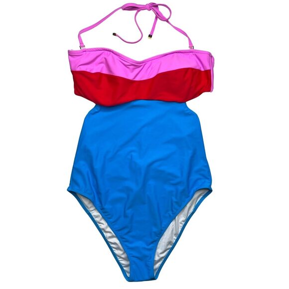 5-100 DIANE VON FURSTENBURG Women's Swimsuit Christye One Piece ColorblockM